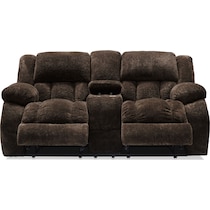 harbor park dark brown manual reclining loveseat   