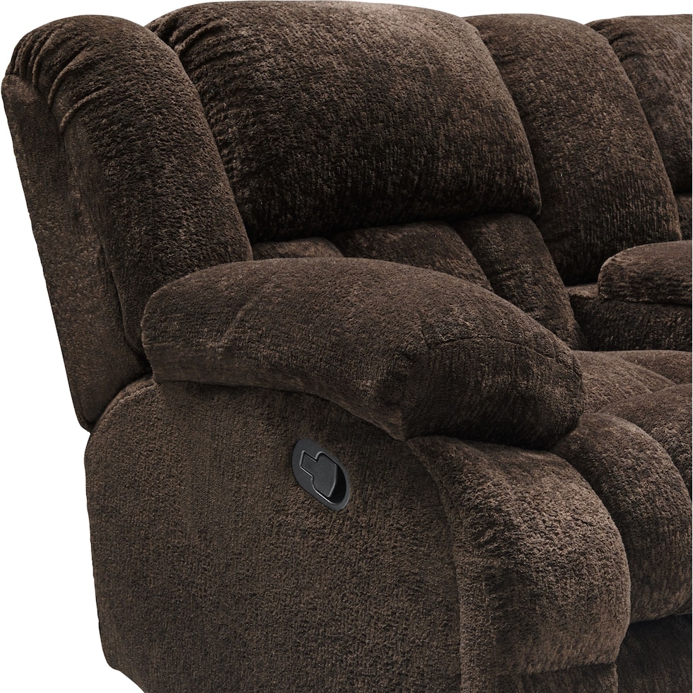 harbor park dark brown manual reclining loveseat   