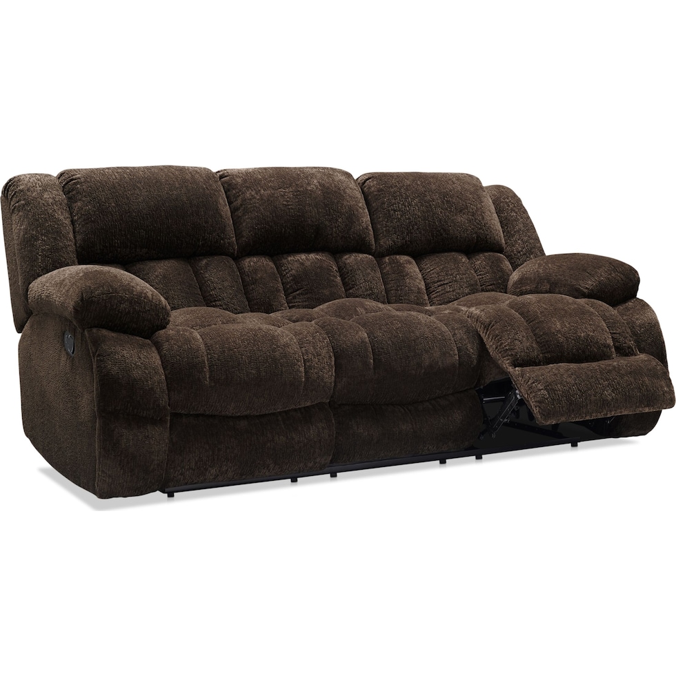 harbor park dark brown manual reclining sofa   