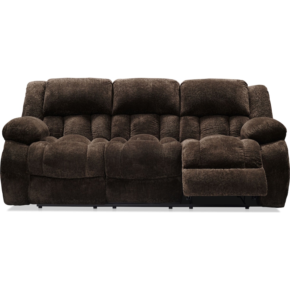 harbor park dark brown manual reclining sofa   
