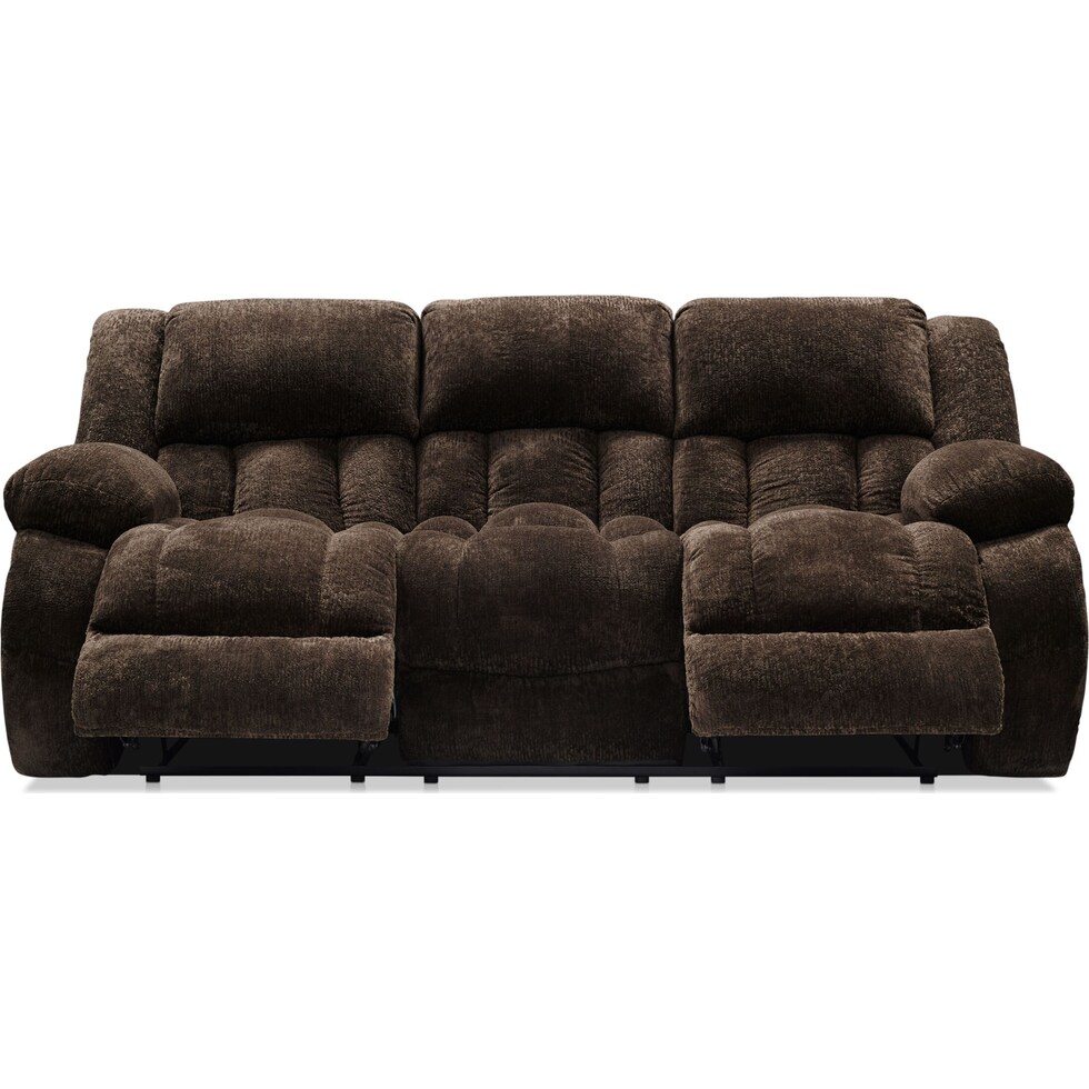 harbor park dark brown manual reclining sofa   