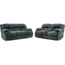 harbor park gray  pc manual reclining living room   
