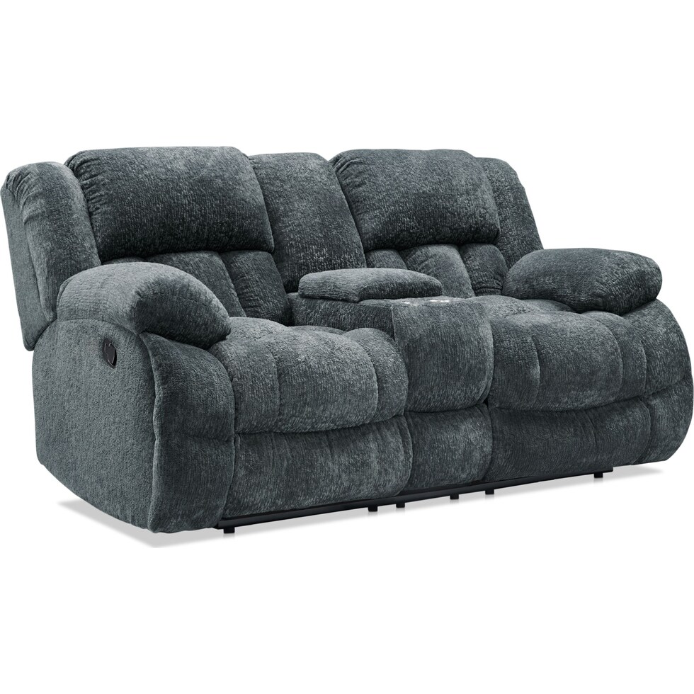 harbor park gray manual reclining loveseat   