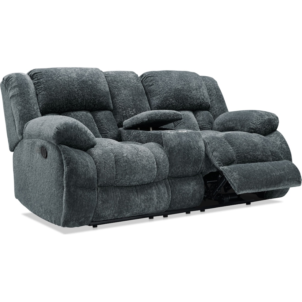 harbor park gray manual reclining loveseat   