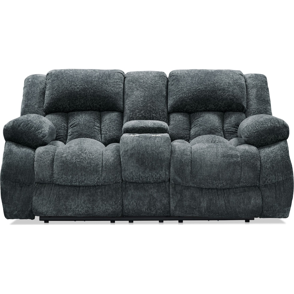 harbor park gray manual reclining loveseat   