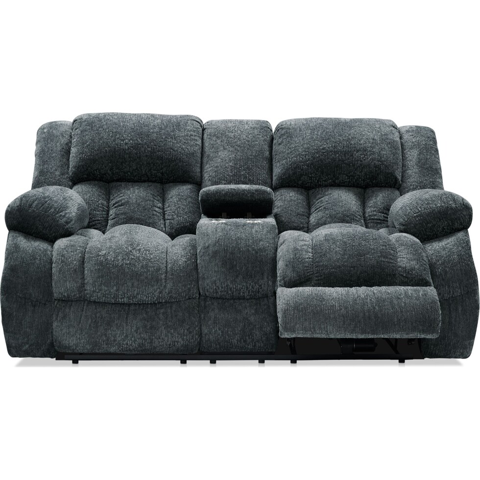 harbor park gray manual reclining loveseat   