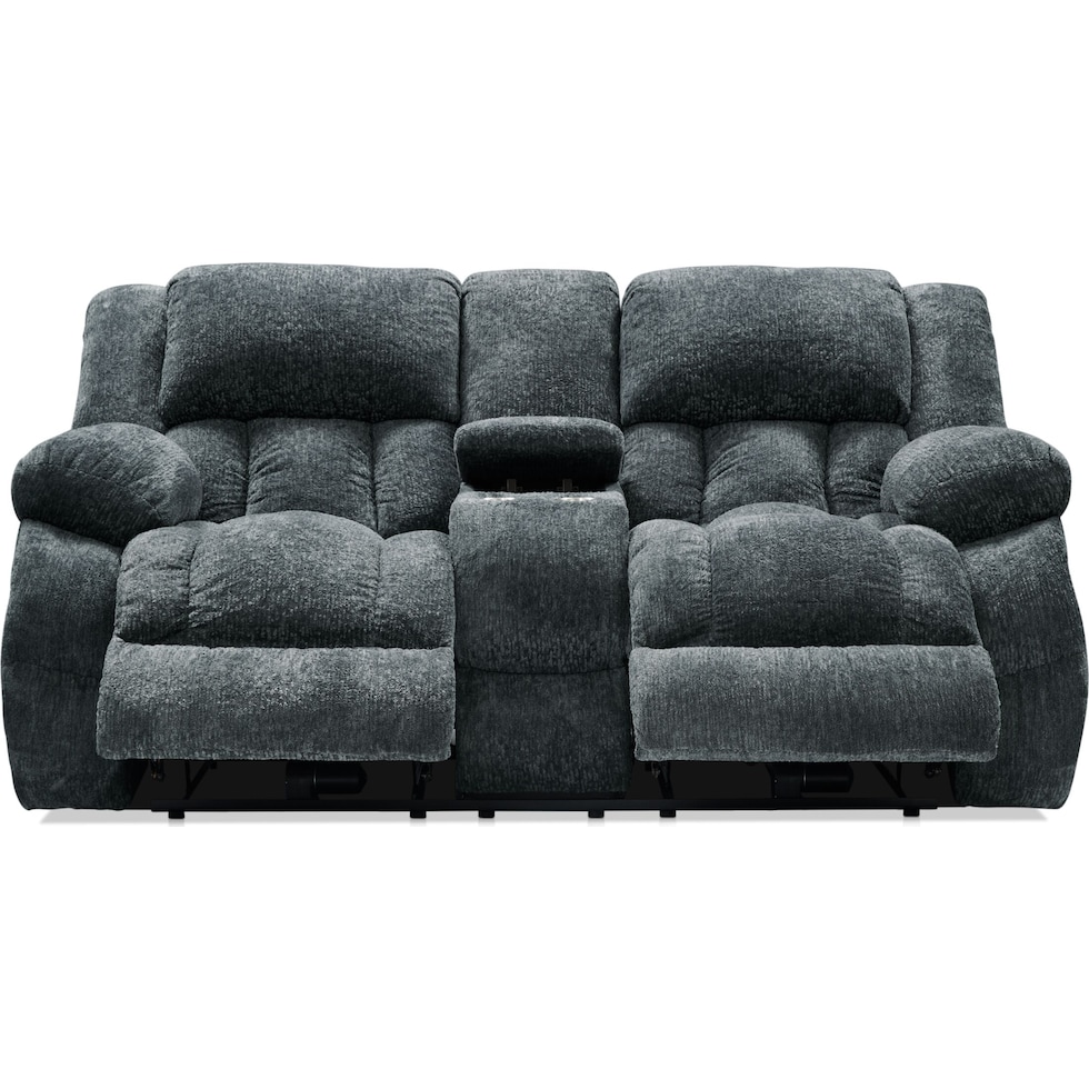 harbor park gray manual reclining loveseat   