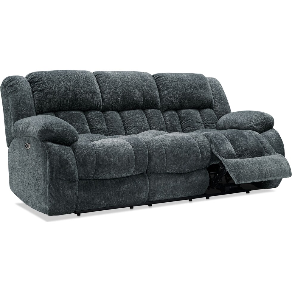 harbor park gray power reclining sofa   