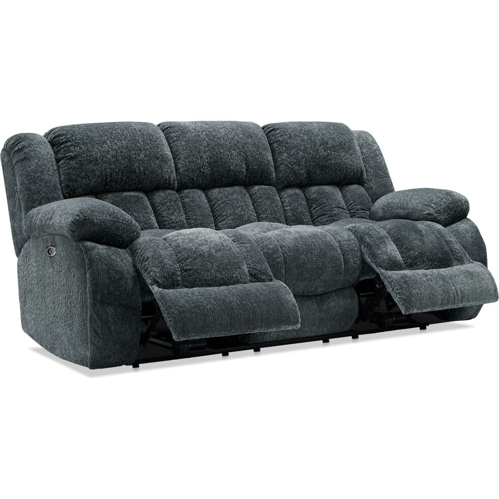harbor park gray power reclining sofa   