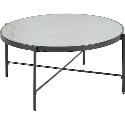 Harik Round Coffee Table with Marble Top