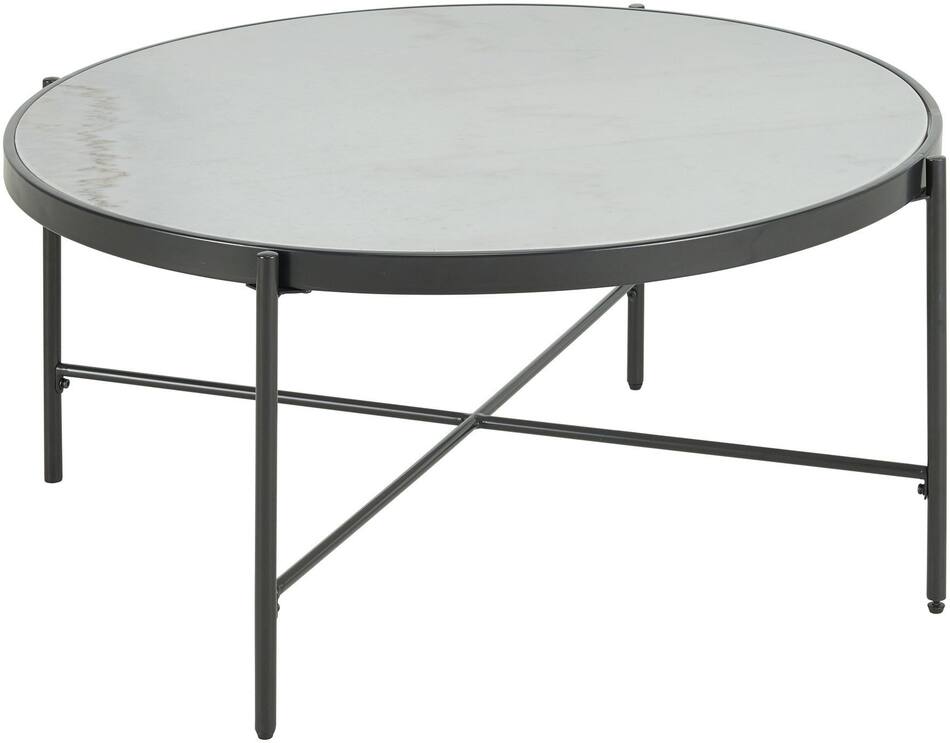 Harik Round Coffee Table with Marble Top Value City Furniture