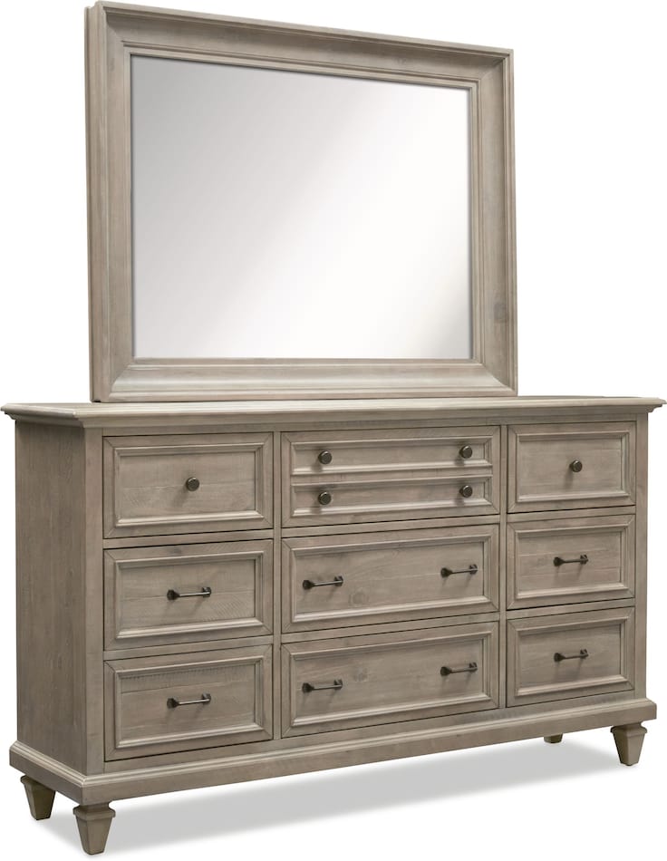Harrison 6Piece Bedroom Set with Nightstand, Dresser and Mirror