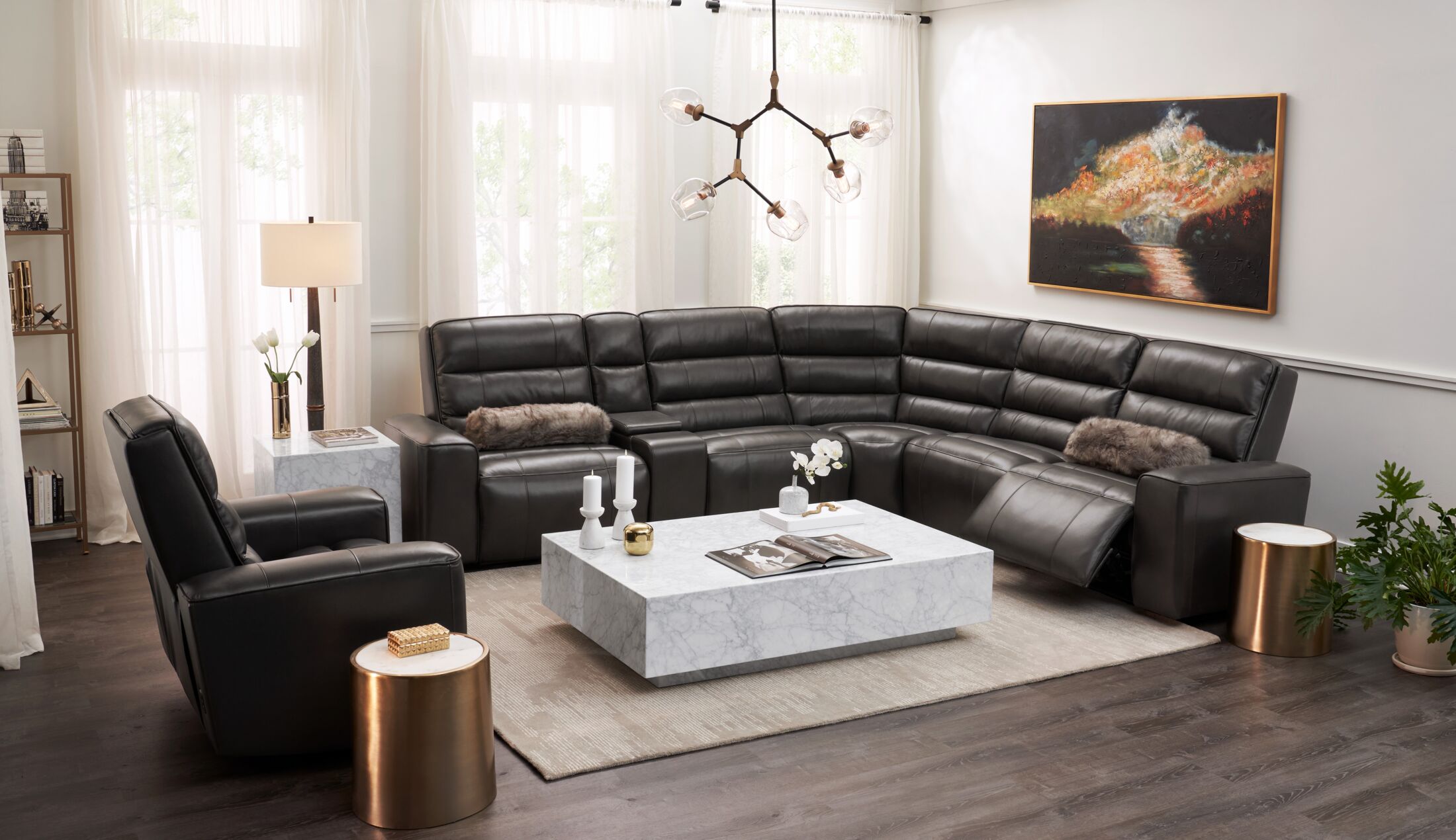 Hartley Dual Power Reclining Sectional Value City Furniture