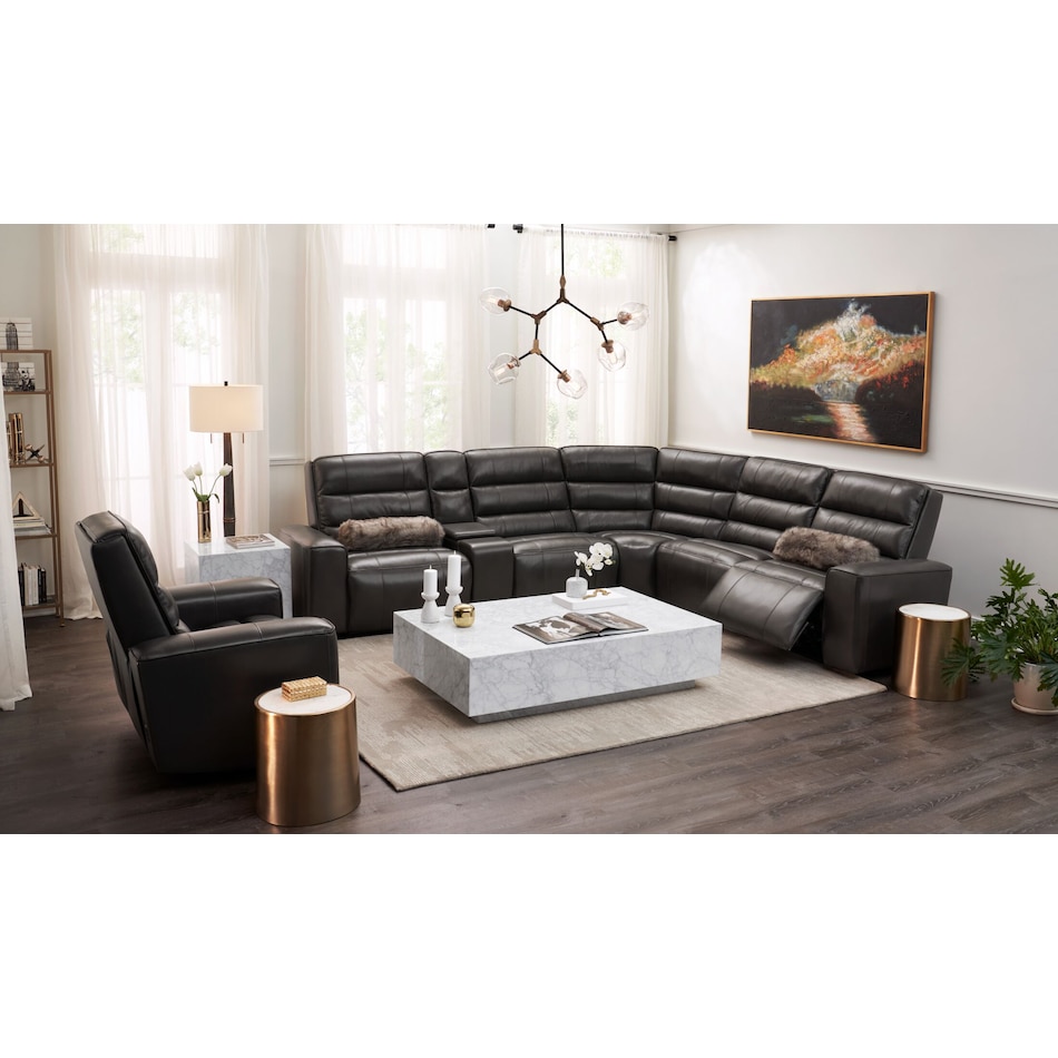 hartley gray  pc power reclining sectional   