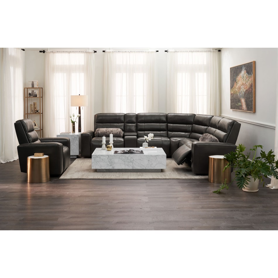 hartley gray  pc power reclining sectional   