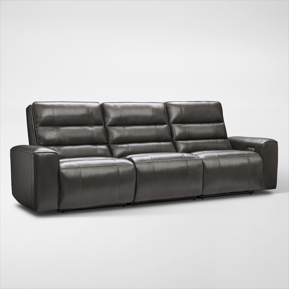 hartley gray power reclining sofa   