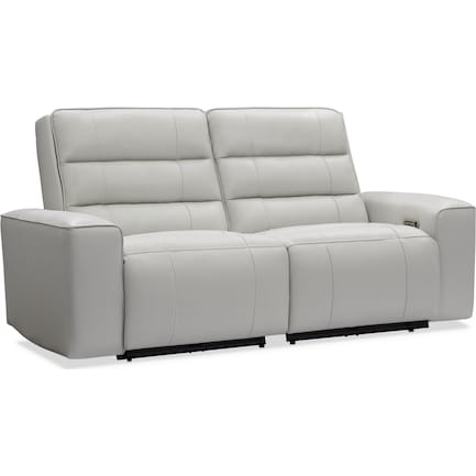 Hartley 2-Piece Dual-Power Reclining Sofa - Light Gray