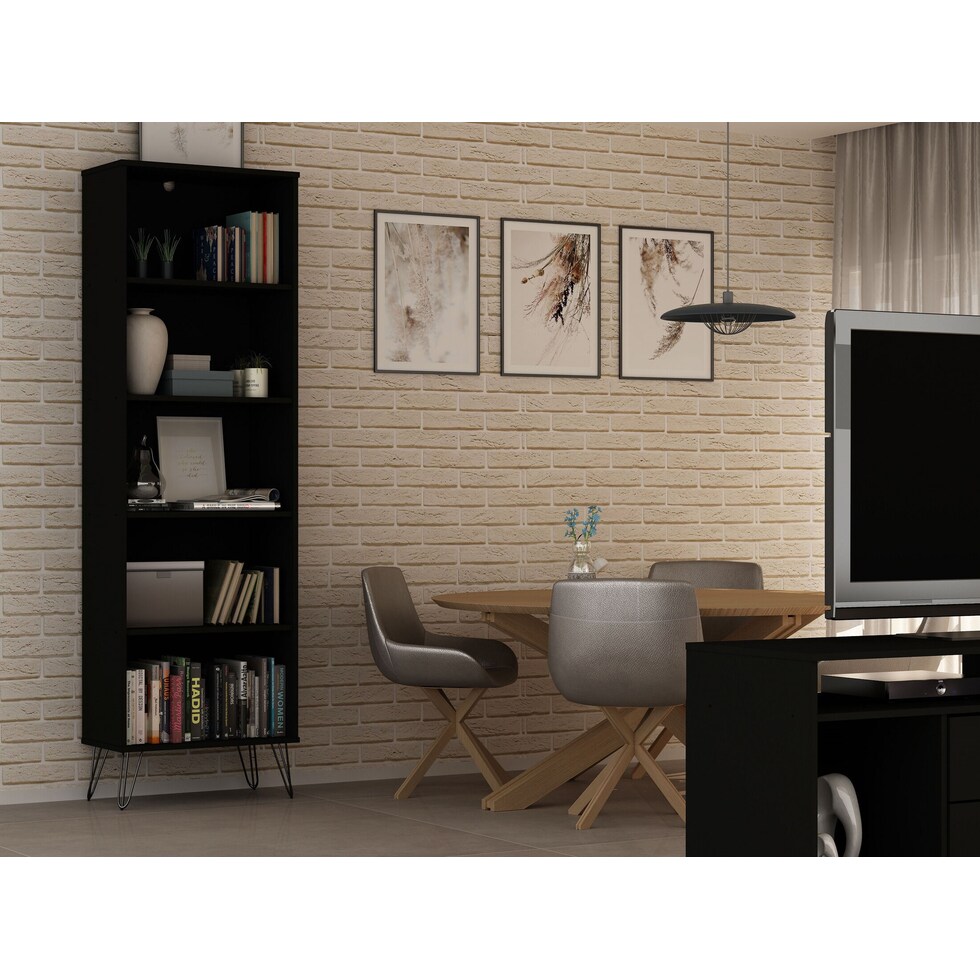 harvard black bookcase   