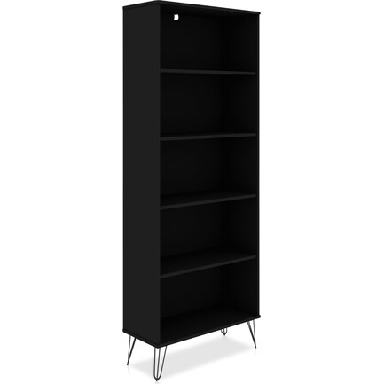 Harvard 5 Shelf Wide Bookcase - Black