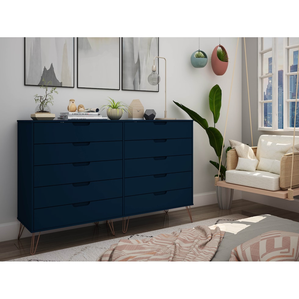 harvard blue dresser   