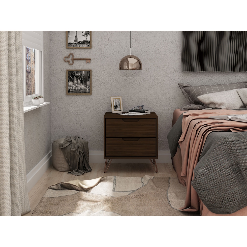 harvard dark brown nightstand   