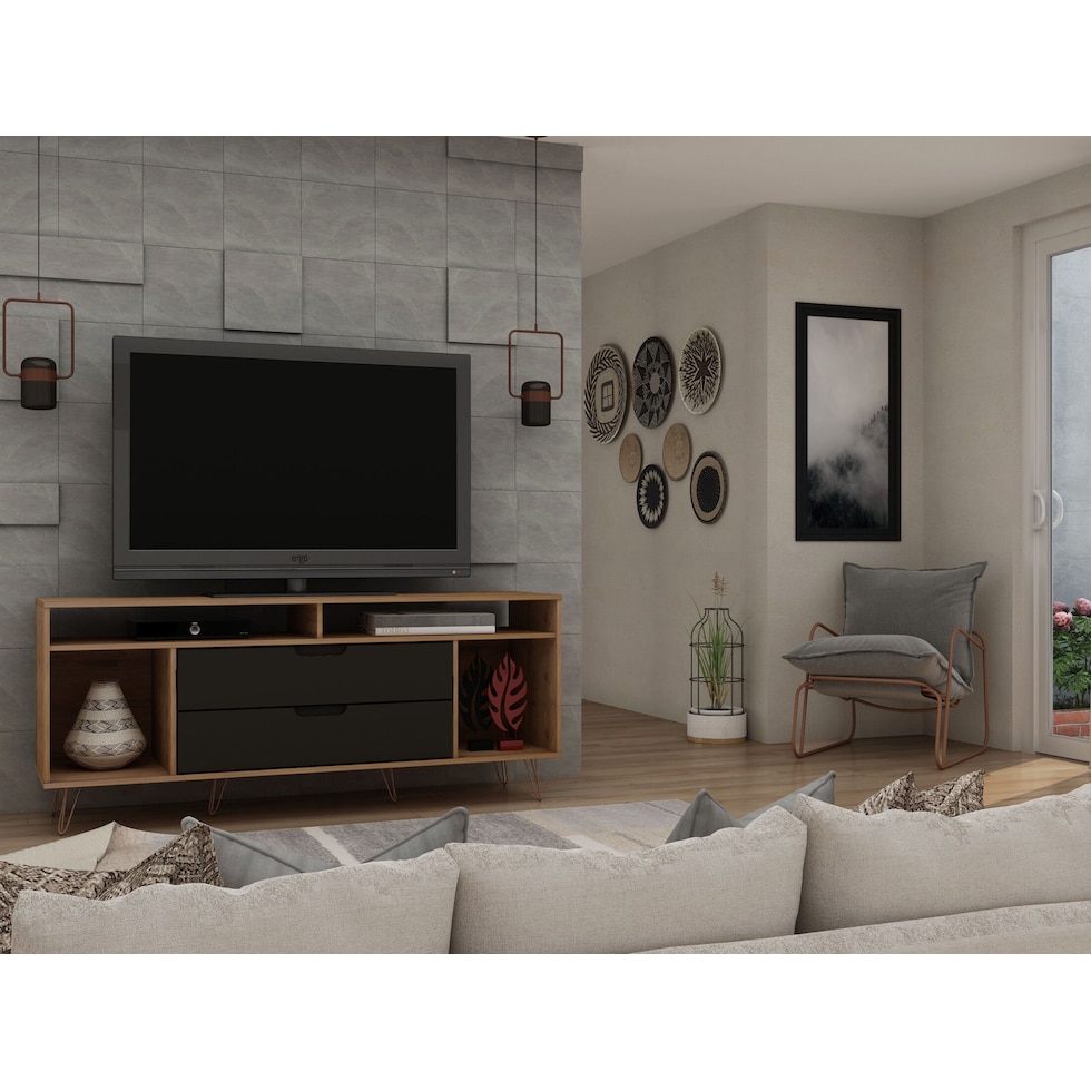 harvard natural gray tv stand   