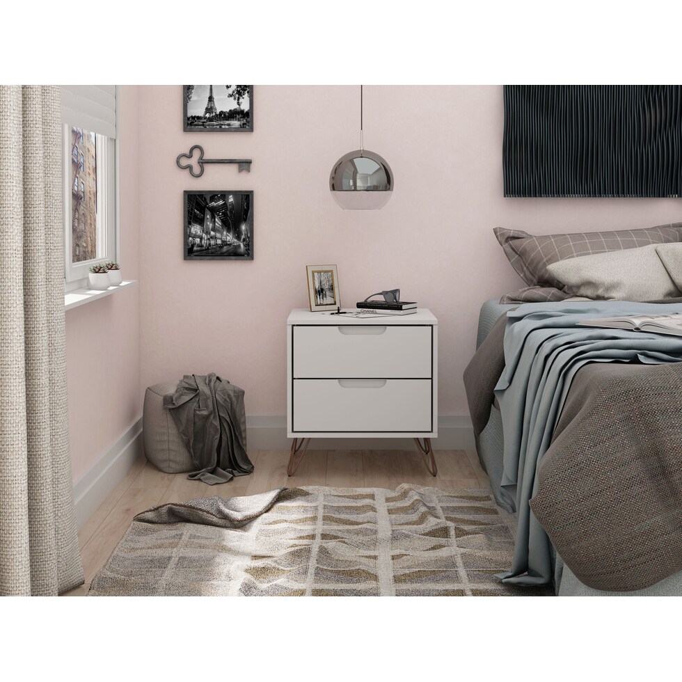 harvard white nightstand   