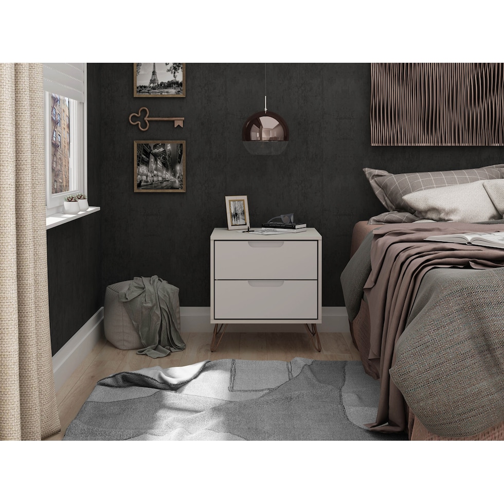 harvard white nightstand   