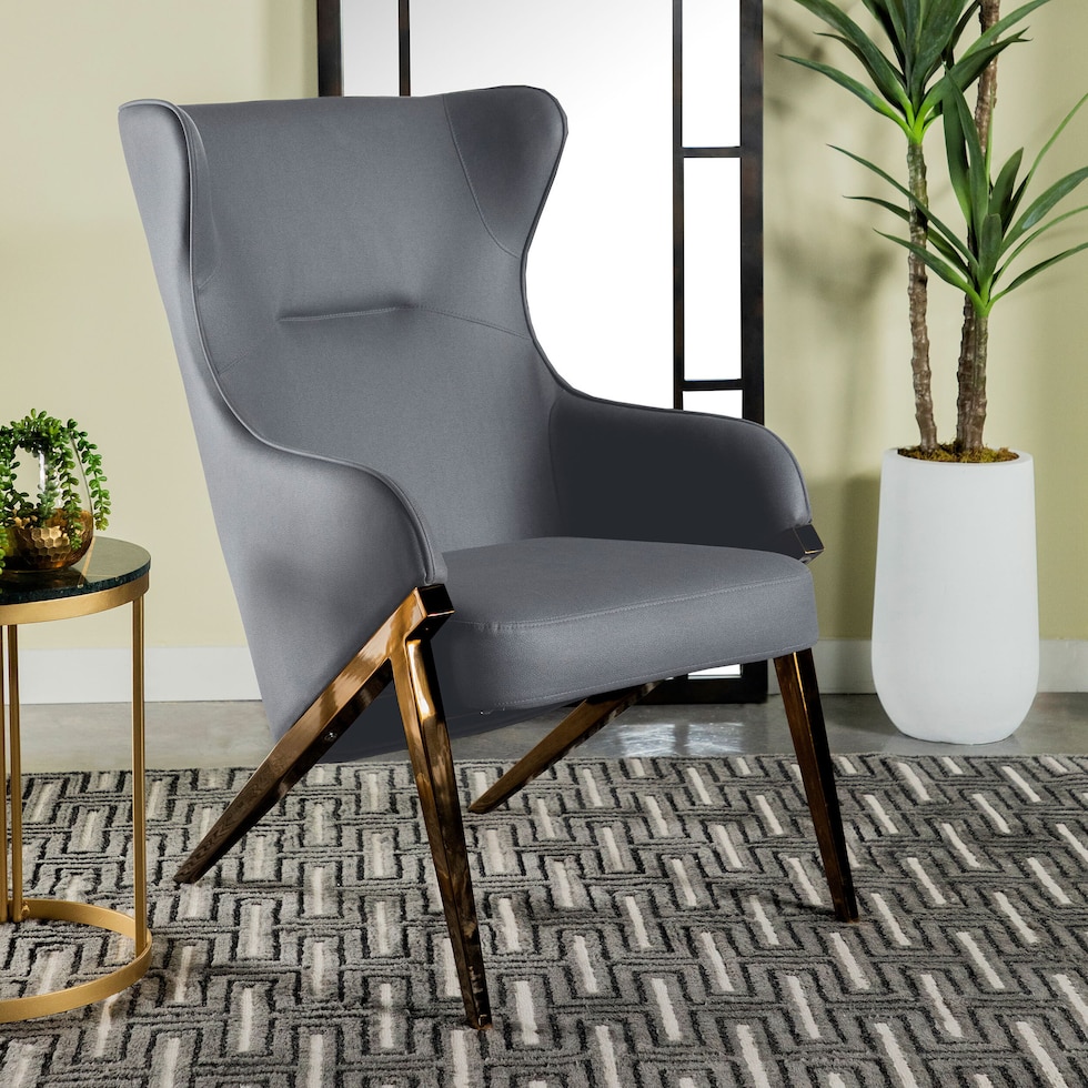 harvey gray accent chair   