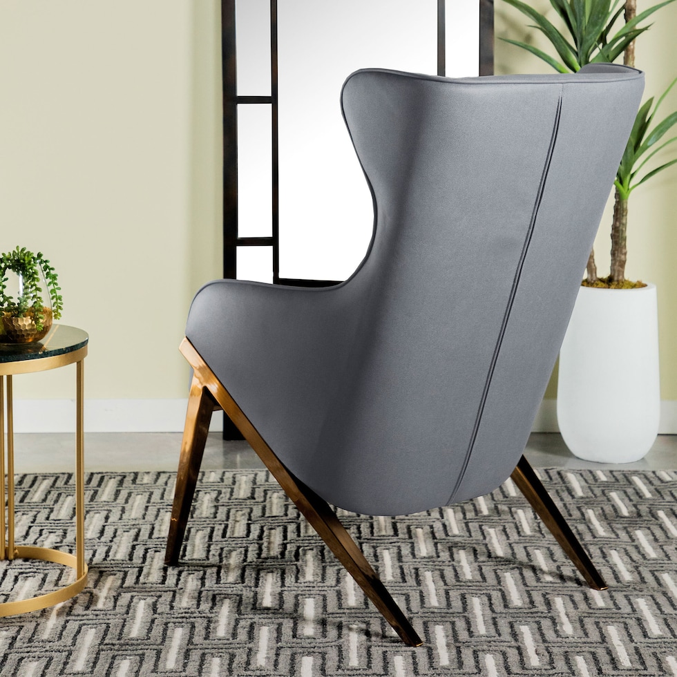 harvey gray accent chair   