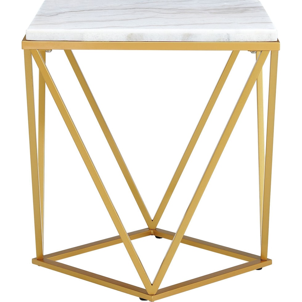 harville white end table   