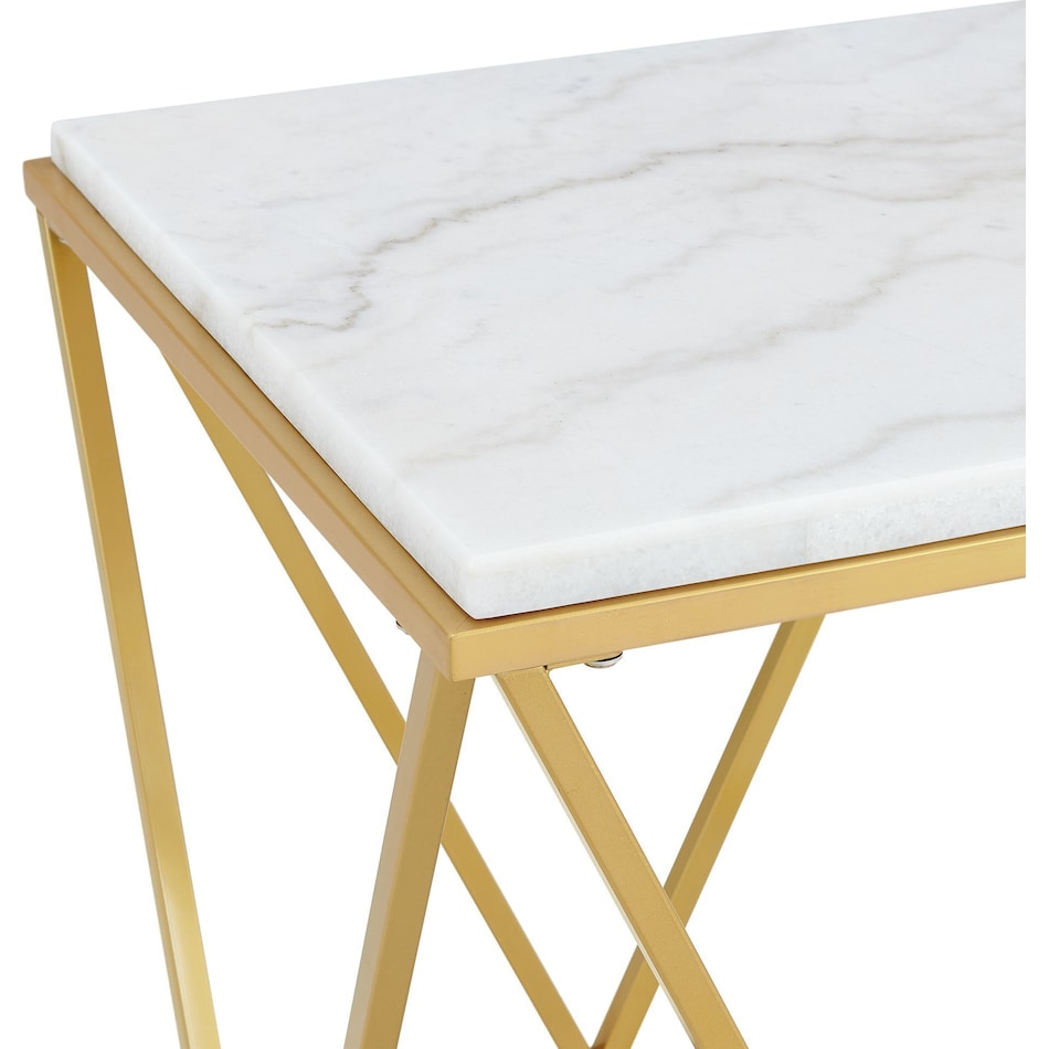 harville white end table   