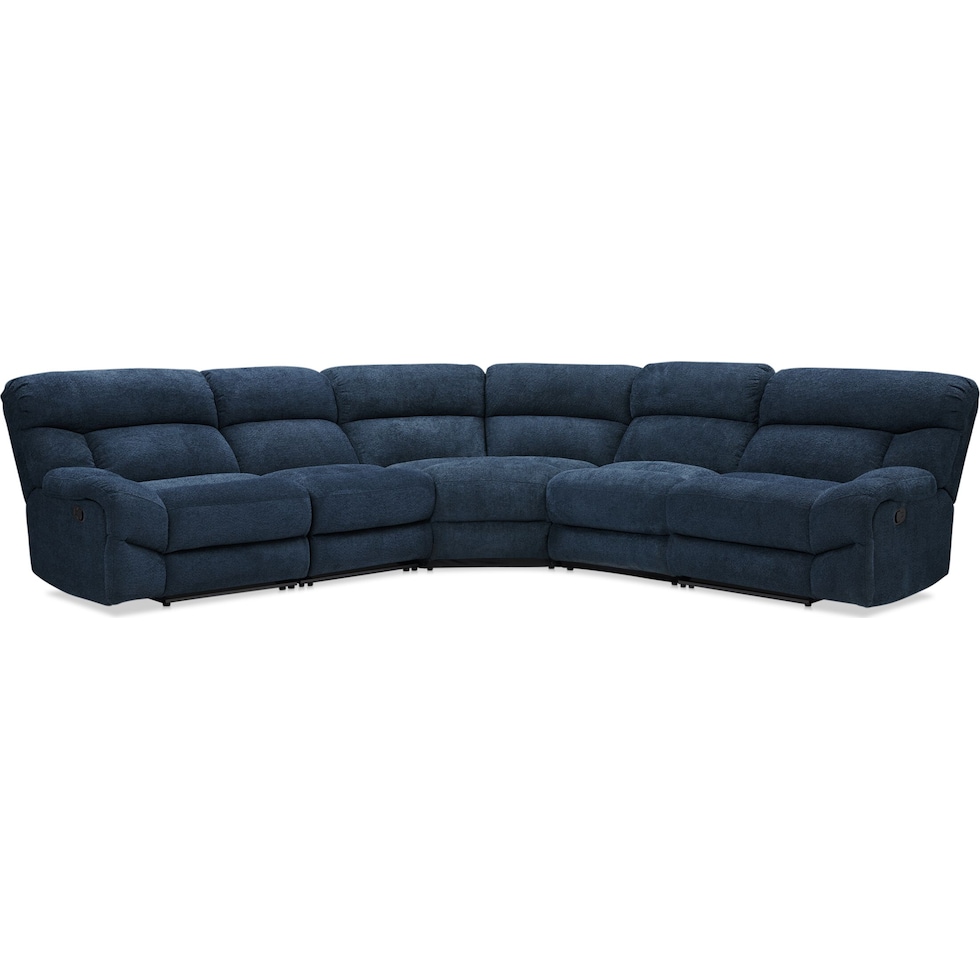 havana blue  pc reclining sectional   