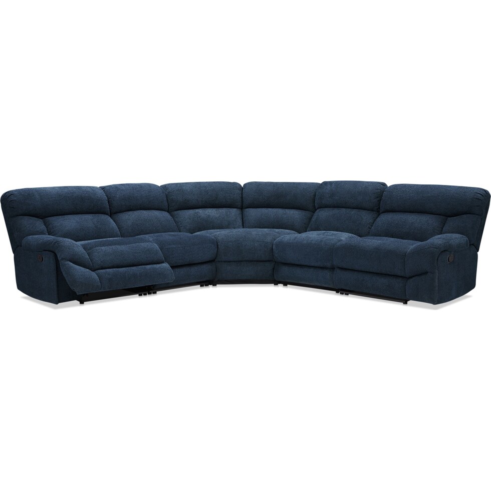 havana blue  pc reclining sectional   