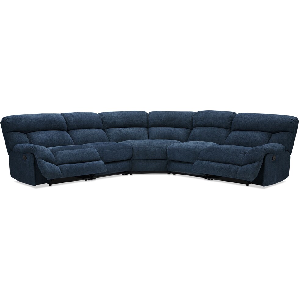 havana blue  pc reclining sectional   