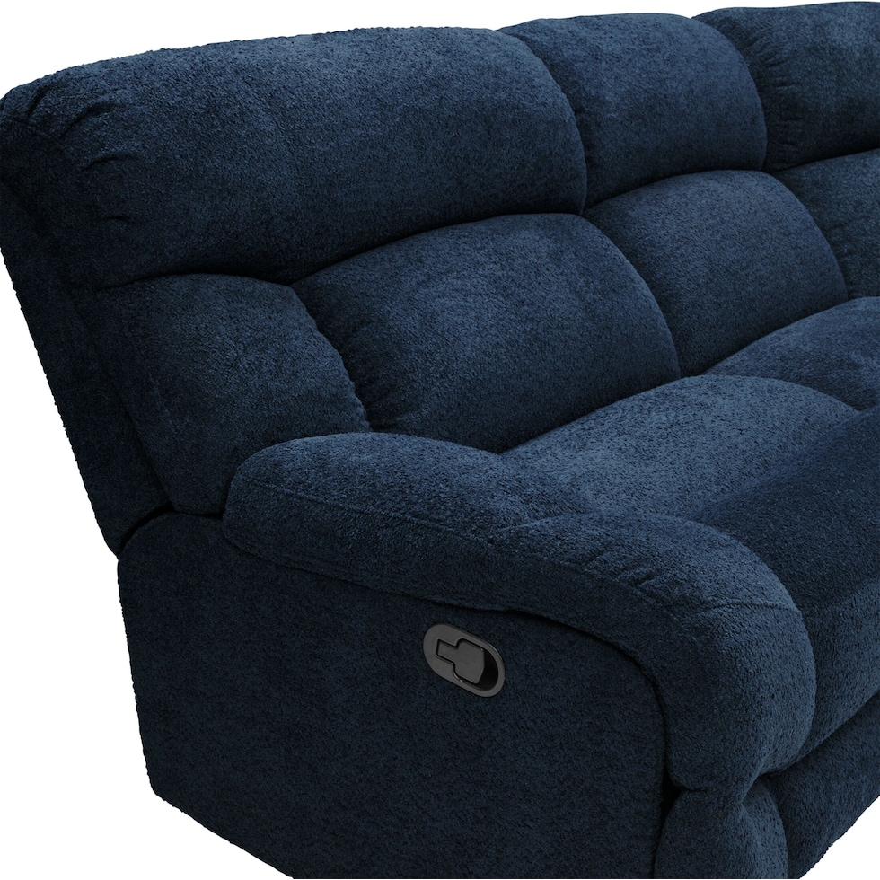 havana blue  pc reclining sectional   