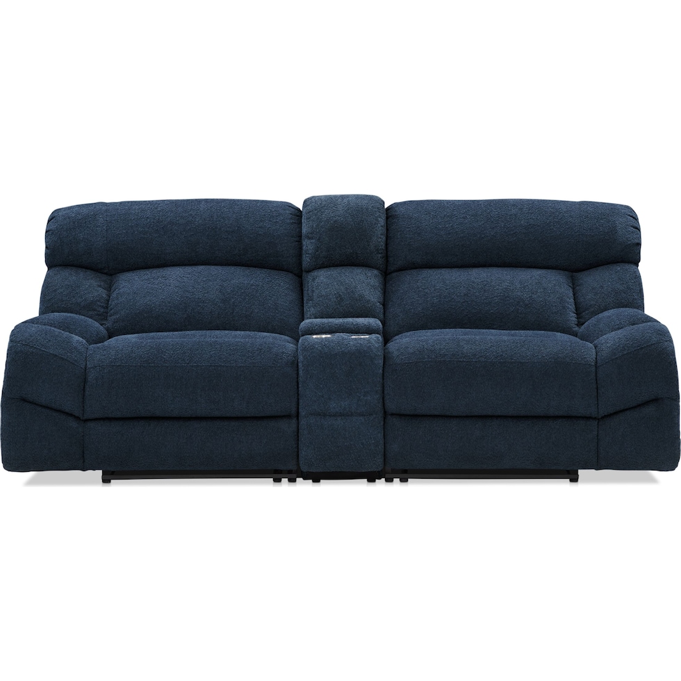 havana blue manual reclining loveseat   
