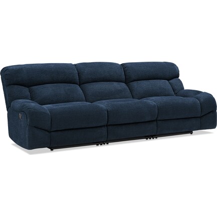 Havana Manual Reclining 3-Piece Sofa  - Blue