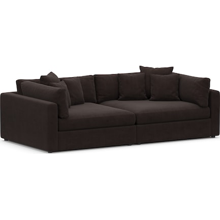 Haven Foam Comfort 2-Piece Media Sofa - Merrimac Dark Brown