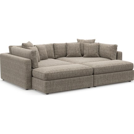 Haven Core Comfort 2-Piece Media Sofa and 2 Ottomans -  Mason Flint