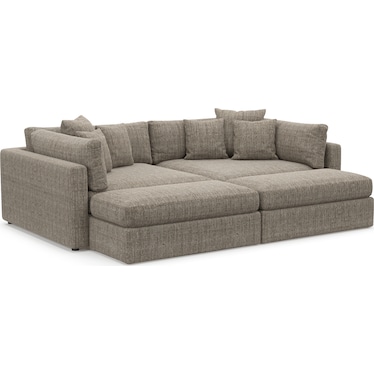 Haven Core Comfort 2-Piece Media Sofa and 2 Ottomans -  Mason Flint