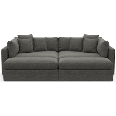 Haven 2-Piece Media Sofa and 2 Ottomans