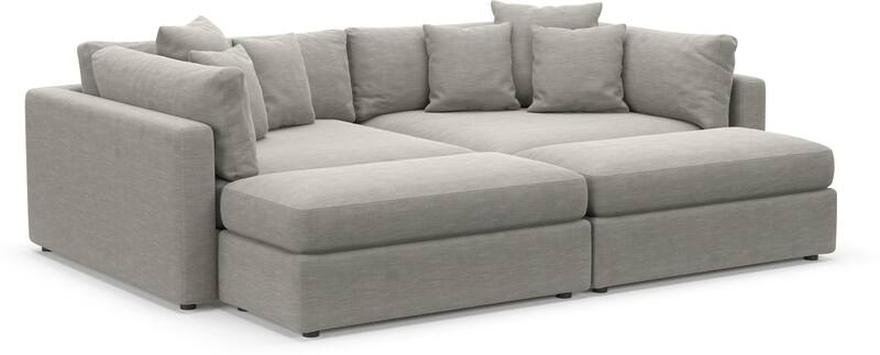 Value City Furniture Free Delivery Code Haven 2-Piece Media Sofa and 2 Ottomans | Value City Furniture