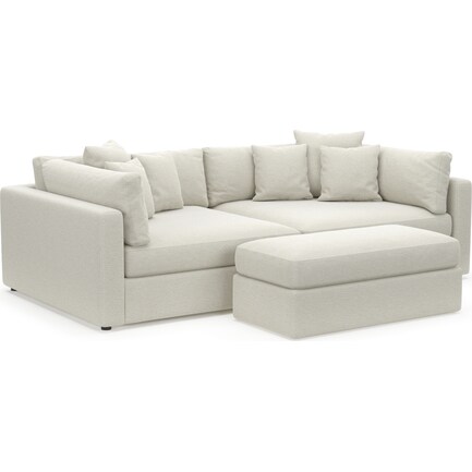 Haven Foam Comfort 2-Piece Sofa and Ottoman - Living Large White