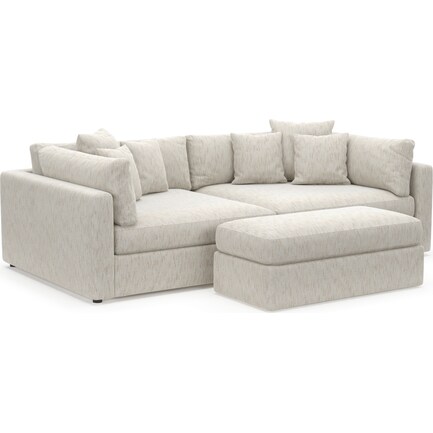 Haven Foam Comfort 2-Piece Media Sofa and Ottoman - P.T. Cream