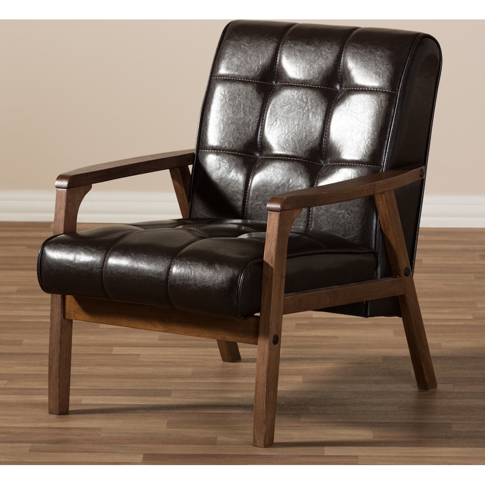 hawkins dark brown accent chair   