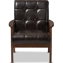 hawkins dark brown accent chair   