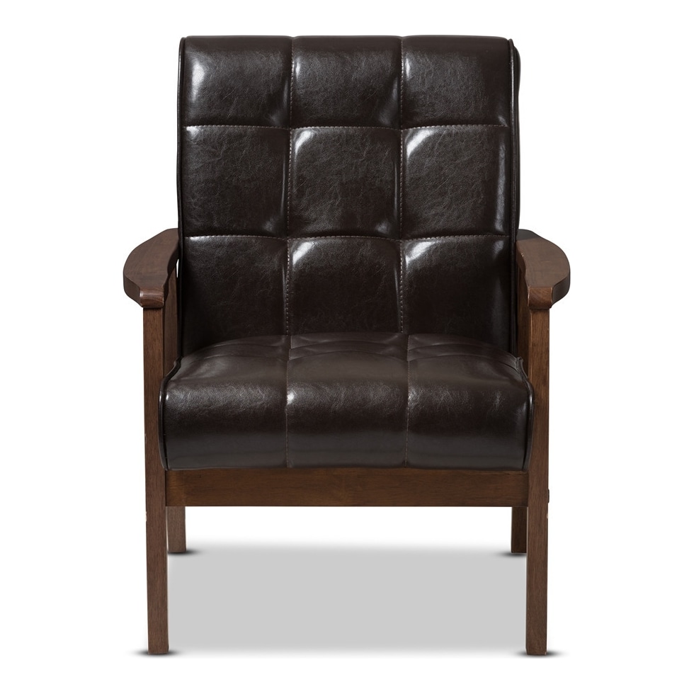 hawkins dark brown accent chair   