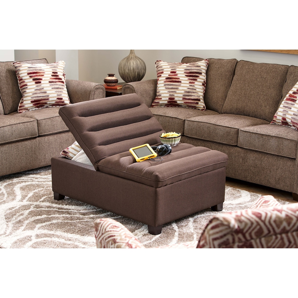 hayden dark brown ottoman   