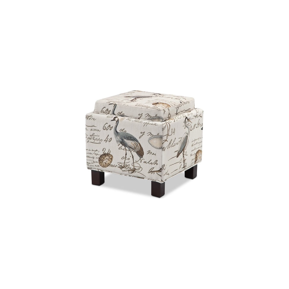 hayes white storage ottoman   